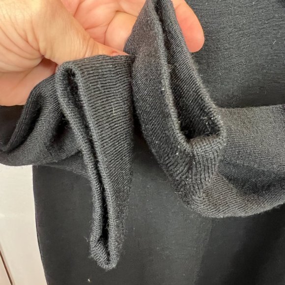 Vintage 90s Andrea Jovine Jeweled 100% Wool Black Sweater Dress - Picture 5 of 8